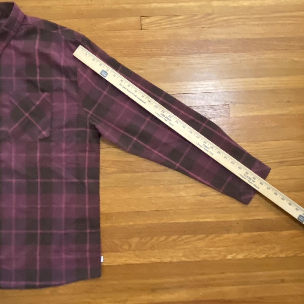 INTO THE AM Shirt Mens 2XL Burgundy Black Plaid Button Down Long Sleeve Stretch - Picture 7 of 12
